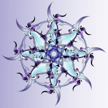 bir çiçek, kar tanesi veya yıldız şeklinde desen