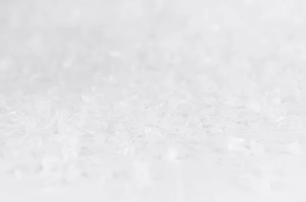 Λευκό Αφρώδες Αφράτο Ψεύτικο Χιόνι Νιφάδες Χιονιού Θαμπάδα Επιφάνεια Closeup — Φωτογραφία Αρχείου