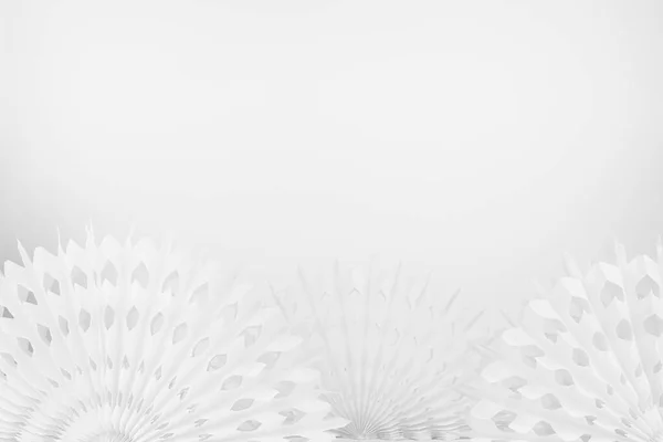 Kreispapier Geschnitzte Weiße Fächer Als Abstrakter Hintergrund Minimalistisch Einfachen Stil — Stockfoto