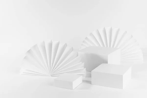 Escena Abstracta Blanca Para Presentación Productos Cosméticos Bienes Publicidad Diseño —  Fotos de Stock