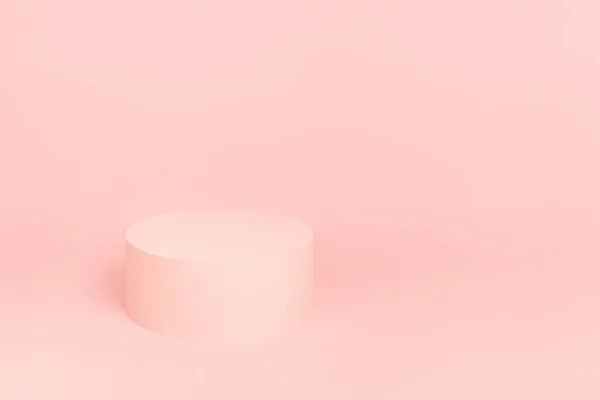 Palco Rosa Pastel Romântico Com Mockup Pódio Redondo Para Apresentação — Fotografia de Stock