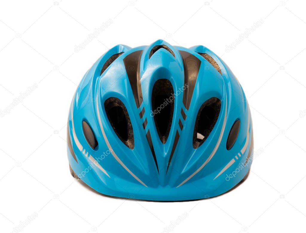 children's bicycle helmet. isolated on white background. copy space.