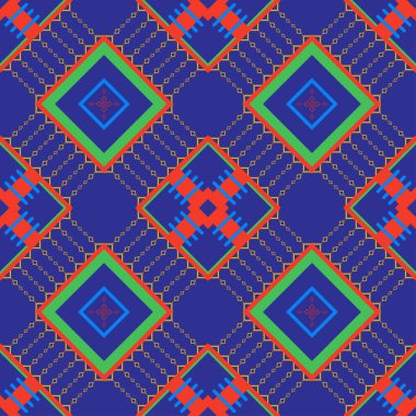 Geometrik etnik oryantal model geleneksel. Dörtlü geometrik pürüzsüz etnik tasarım. Arkaplan, halı, duvar kağıdı, giysi, ambalaj, kumaş, vektör illüstrasyonu, nakış için kullan