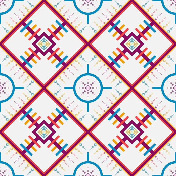 Векторная Этническая Восточная Модель Иката Традиционная Дизайн Четырехсторонней Геометрической Бесшовной — стоковый вектор