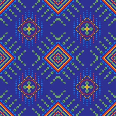  Tasarım karesi, üçgen ve dairesel kumaş kusursuz. Geleneksel Geometrik etnik katolik oryantal desen. Arkaplan, halı, duvar kağıdı, giysi, ambalaj, vektör illüstrasyonu, nakış