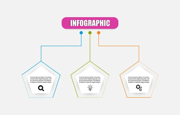 Ícone Modelo Design Vetorial Pentágono Para Ilustração Planejamento Linha Tempo — Vetor de Stock