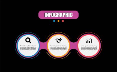 Circle vector design template icon for 3 point banner, number graphics bubbles. infographic circle timeline business with three steps. Concept planning used for web banner, diagram, layout, workflows.