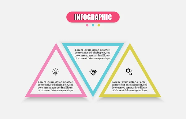 Triangle Vector Design Template Icon Infographic Three Bullets Presentation Business — Image vectorielle
