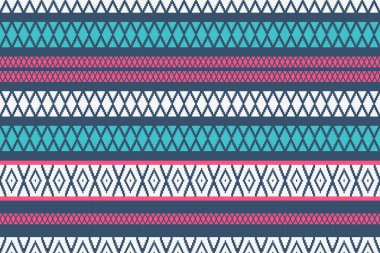 Vector seamless fabric or home wallpaper. Geometric ethnic oriental ikat pattern traditional. Design of background, carpet, wallpaper, clothing, wrapping, batik, fabric, illustration, embroidery style