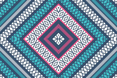 Vector seamless fabric or home wallpaper. Geometric ethnic oriental ikat pattern traditional. Design of background, carpet, wallpaper, clothing, wrapping, batik, fabric, illustration, embroidery style