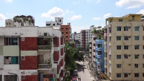 Vecchi edifici residenziali nella città di dhaka in bangladesh, — Video Stock