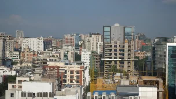 Dhaka edificios financieros de la ciudad en el día soleado — Vídeos de Stock