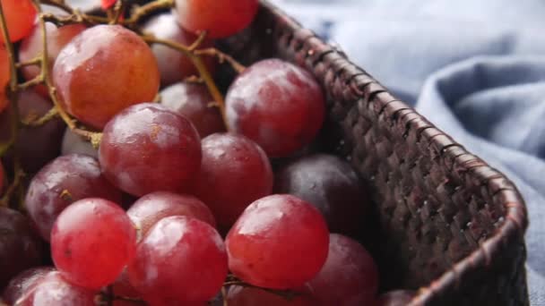 Fresh grape fruit in a bowl , — Stock Video