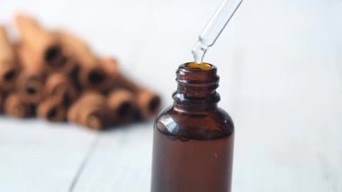 Bir pipetten kozmetik şişesine düşer.