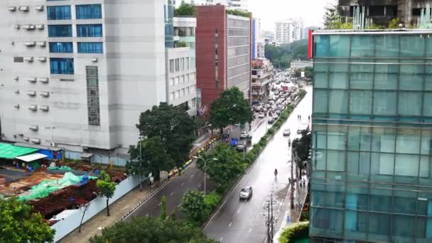 Dhaka Bangladesh 24 septiembre 2021. vista de la ciudad de la ciudad ubicada en el área de gulshan — Vídeo de stock