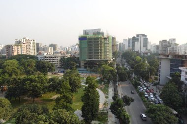 dhaka bangladeş 24 Mayıs 2021 şehir binası ve Dhaka şehri trafiği 