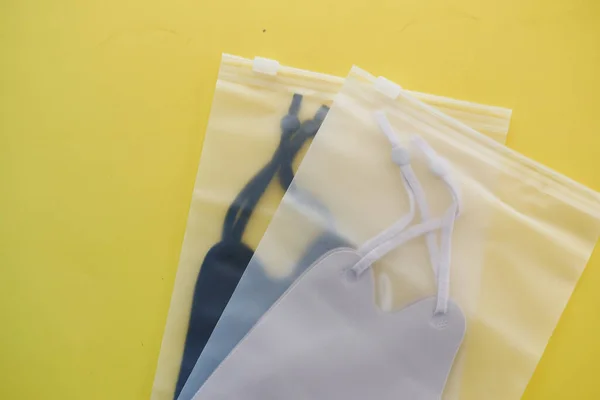 Close up of home made face mask in a plastic bag — Stockfoto
