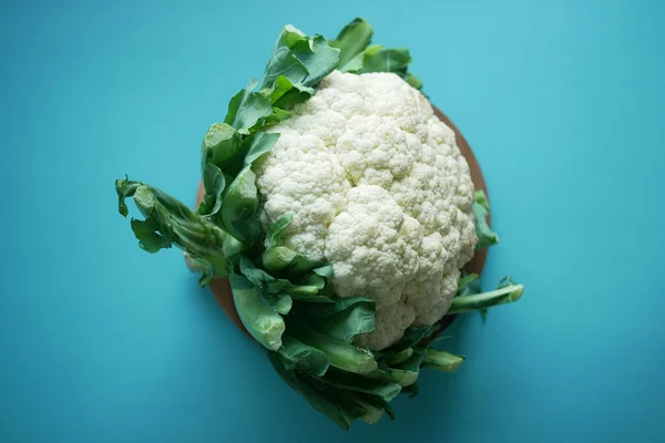 Top view of Cauliflower on light green background — Fotografia de Stock