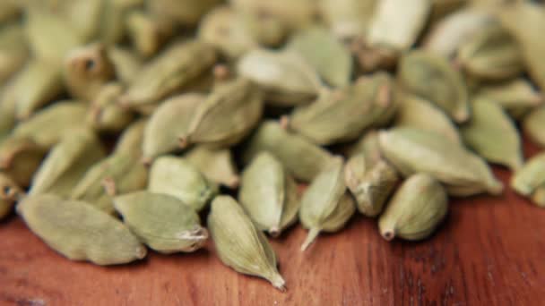 Close up of Cardamom on a chopping board — Stock Video