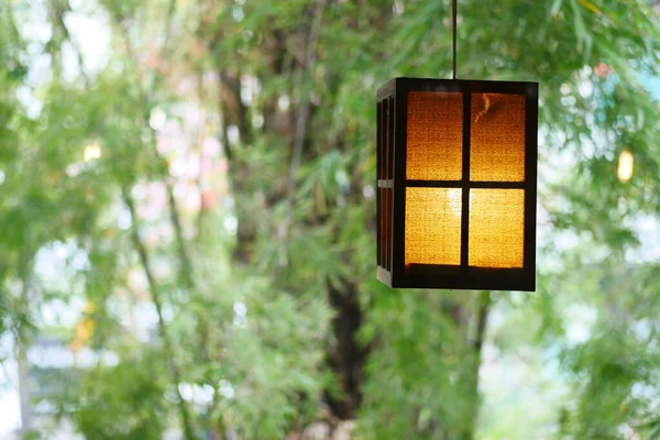 Светящаяся лампа в природе с копировальным пространством — стоковое фото