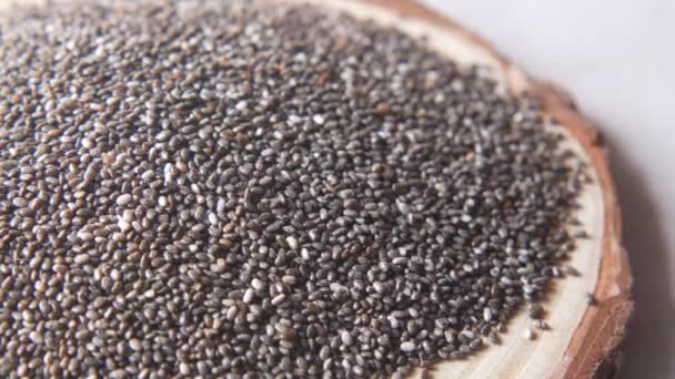 Close up of chia seed in a container , — Stock Video