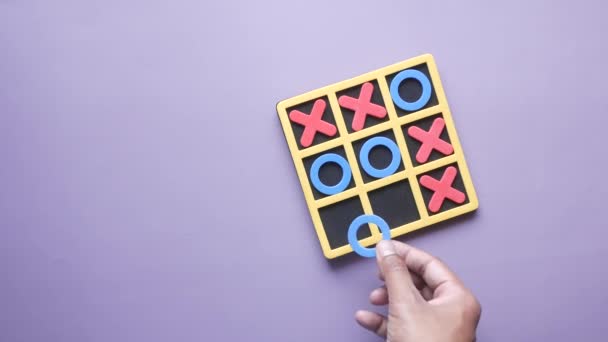 Child interaction leisure board game on yellow — Stock Video