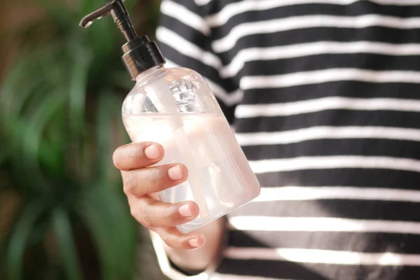 Holding sanitizer liquid for preventing corona virus — 스톡 사진