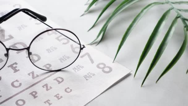 Acessórios Oftalmologistas Óculos Com Alvo Teste Para Correção Visão — Vídeo de Stock