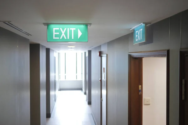 building Emergency Exit with Exit Sign,