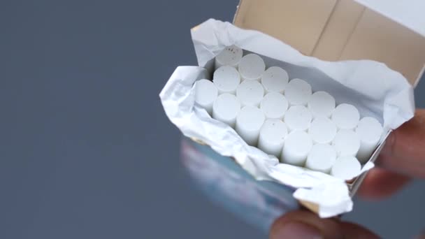 Közel Sok Cigaretta Egy Csomagban — Stock videók