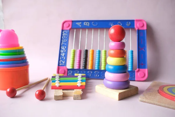 counting math learning toy on table .