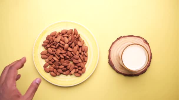 Almond Nut Milk Table Top — Stock Video