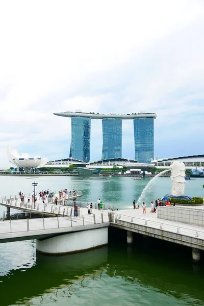 Singapore Marina Bay Sands Nachts — Stockfoto