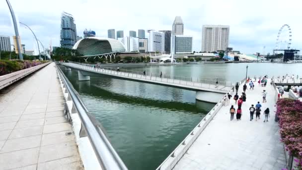 Singapur Marina Körfezi Gece Kumları — Stok video