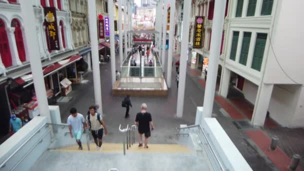 China Town Singapur1 Červen2022 Čína Město Metro Mrt Stanice Blue — Stock video