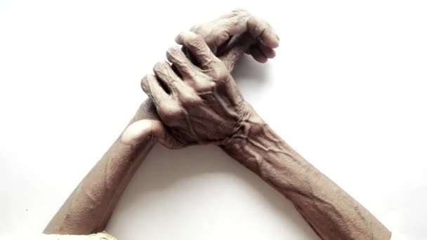Elderly Woman Suffering Pain Top View — Stok video