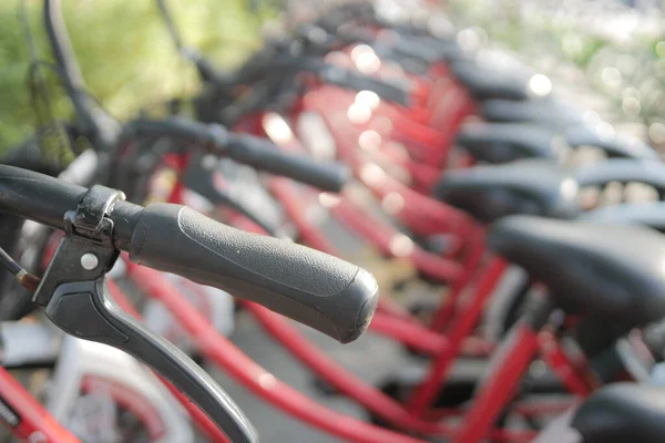 handles of road bike close up ,