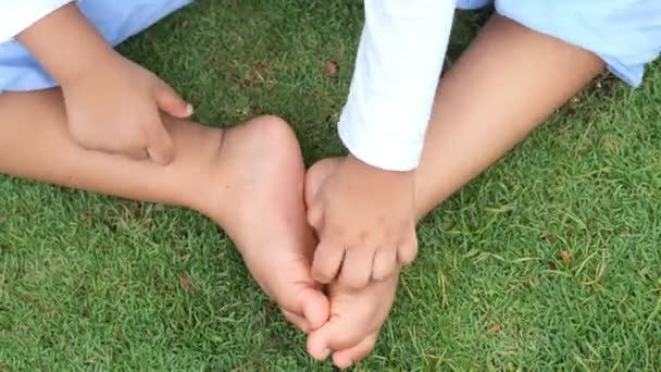 Enfant Fille Souffrant Démangeaisons Peau Gros Plan — Video