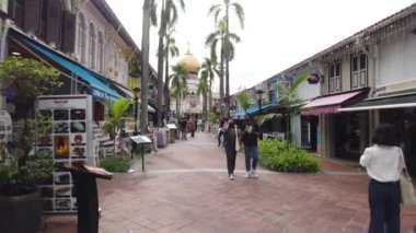 Singapur 'daki Mescid Sultan' ın detaylı fotoğrafı. ,