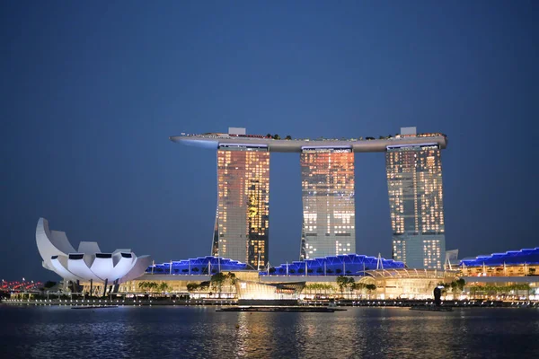 Singapura Marina Bay Sands Night — Fotografia de Stock