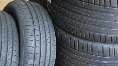 stack of tire of a car close up .