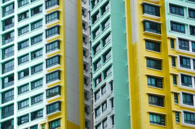  Singapur konut binalarının yüksek açılı görüntüsü ,