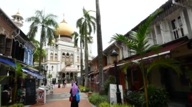 Singapur 'daki Mescid Sultan' ın detaylı fotoğrafı. ,