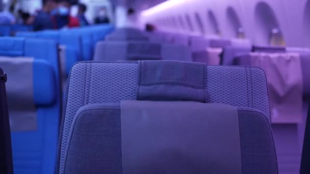 Fioletowy Kolor Puste Siedzenia Pasażerskie Kabinie — Wideo stockowe