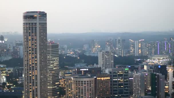 Vista Ángulo Bajo Singapore Edificios Modernos Ciudad — Vídeos de Stock