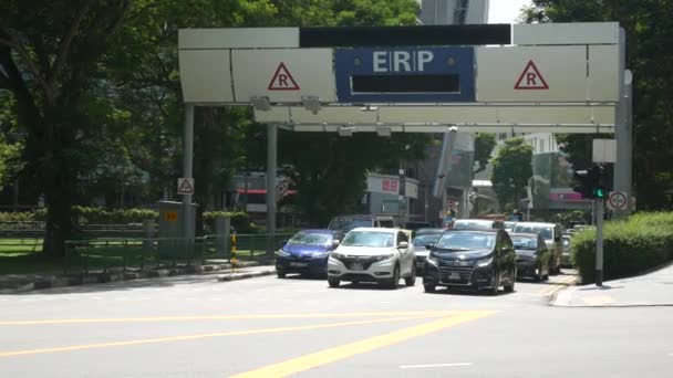 Singapur Junio 2022 Tráfico Carretera Singapur — Vídeo de stock