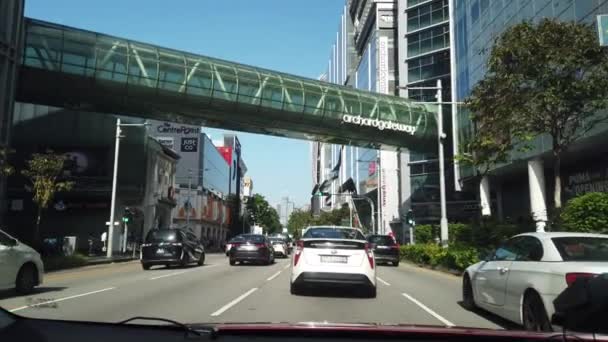 Singapore Juni 2022 Trafik Väg Singapore — Stockvideo