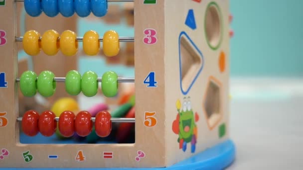 Contando Matemática Aprendendo Brinquedo Mesa — Vídeo de Stock