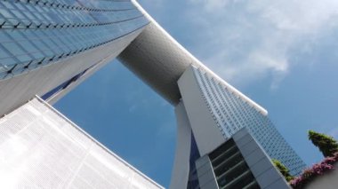 Singapur, 1 Haziran 2022 Singapur Marina Körfezi manzaralı. ,