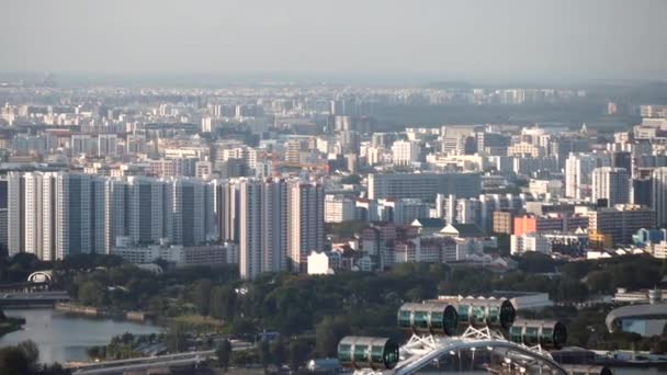 High Angle View Singapore City Buildings — стоковое видео